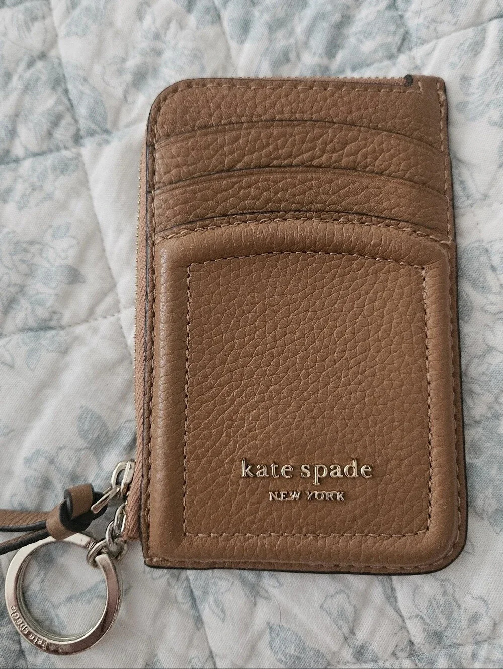 kate spade ♠️ Knott Pebbled Leather Card Case Wallet